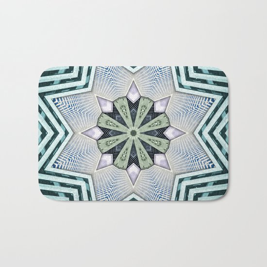 Symmetry In Turquoise Bath Mat