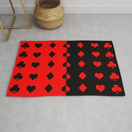 Deck symbols - Harlequin - red and black Area & Throw Rug