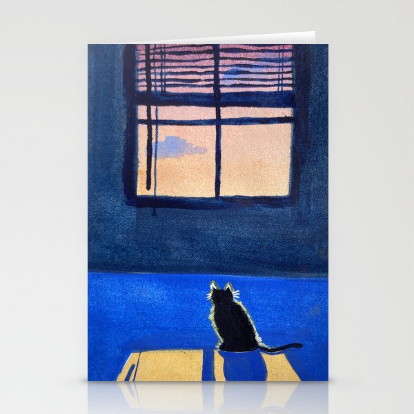 cat in the shadows Stationery Cards