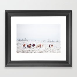 Winter Horses Framed Art Print