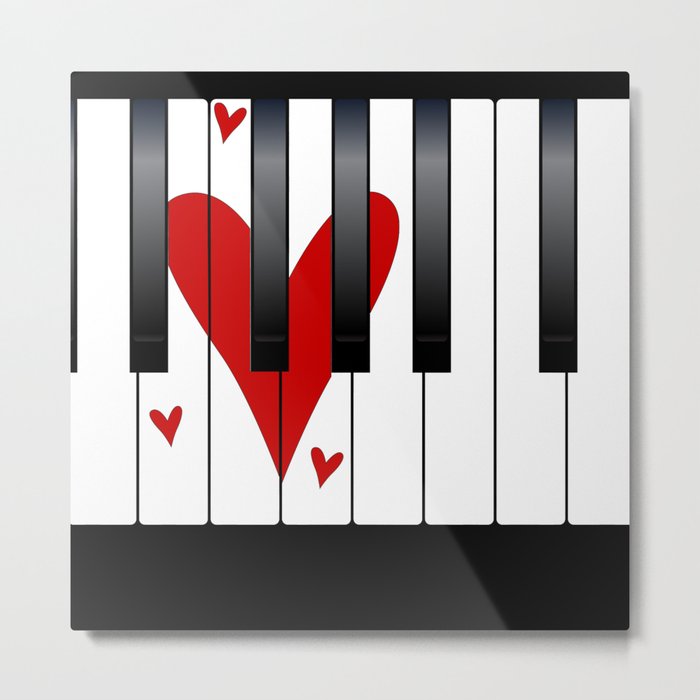 Love Piano Metal Print