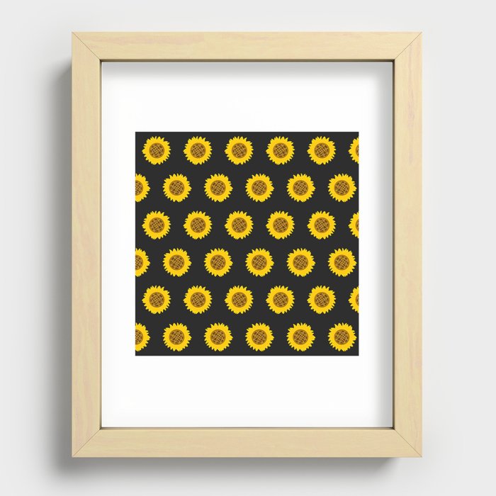 Small medium sunflower pattern 3 Recessed Framed Print