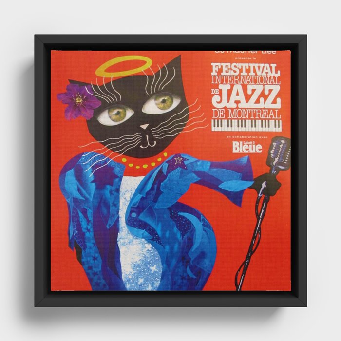 1994 Montreal Jazz Festival Cool Cat Poster No. 2 Gig Advertisement Framed Canvas