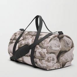 Brick Wall in the Mediterranean | Simple Elegant Background and Minimal Design | Grey and Beige Design Duffle Bag