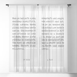 The soft and supple - Lao Tzu Quote - Literature - Typewriter Print Sheer Curtain