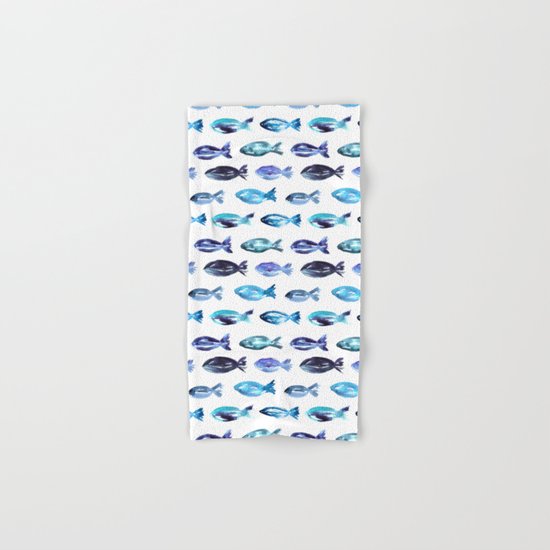 Sardines swimming to Sardegna Hand & Bath Towel