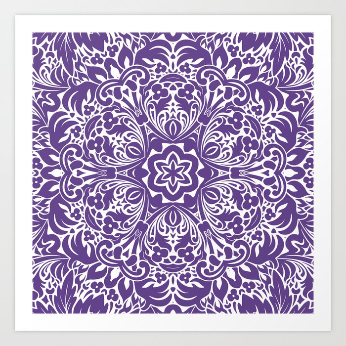 Ultra Violet Home Decor Mandala Art Print By Leela Design Society6 - Violet Home Decor