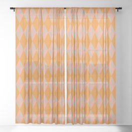 orange harlequin Sheer Curtain