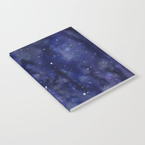 Night Sky Galaxy Nebula Stars Watercolor Space Texture Notebook