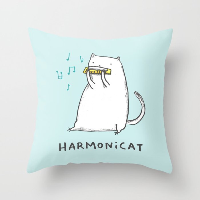 Harmonicat Throw Pillow