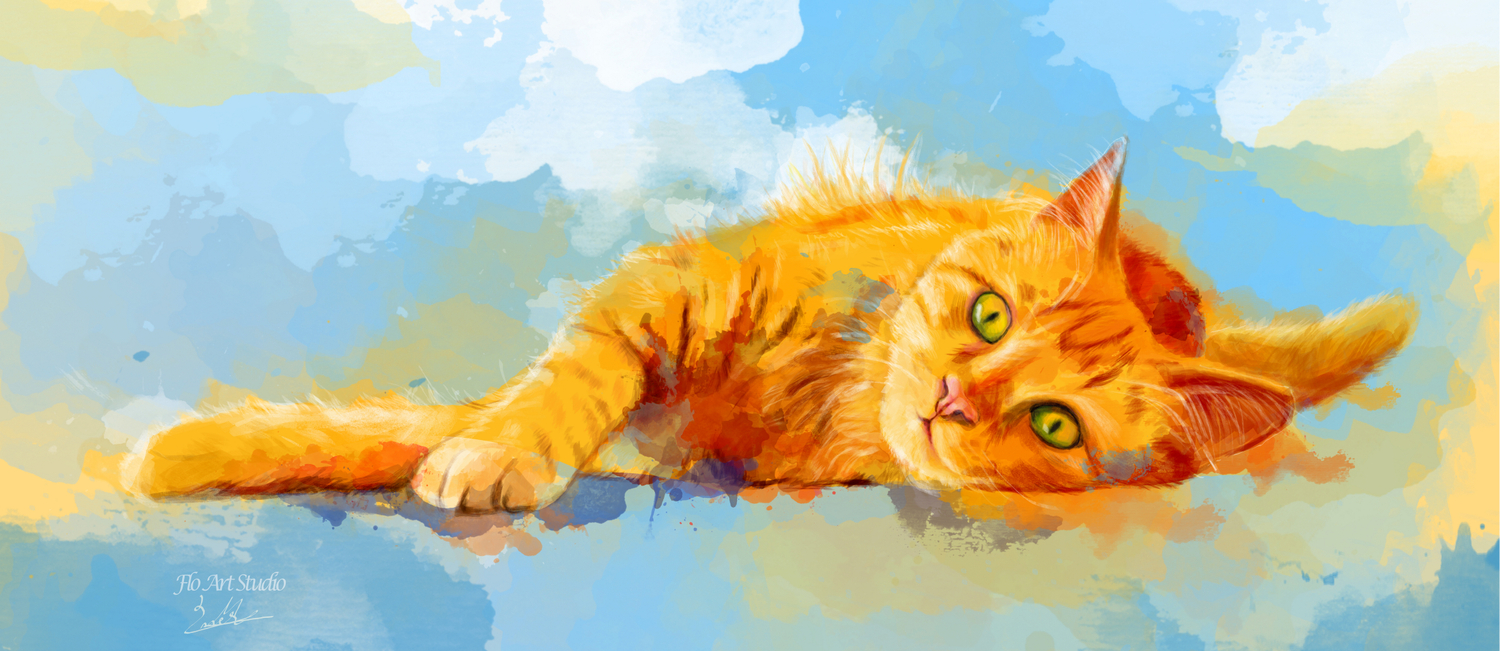 Cat Dream Orange Tabby Cat Painting Coffee Mug By Floartstudio