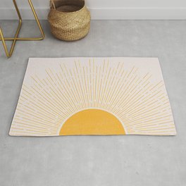 Sun Rise Art, Horizontal boho Sun Area & Throw Rug