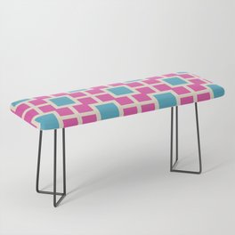 Classic Hollywood Regency Pattern 769 Pink Blue and Beige Bench
