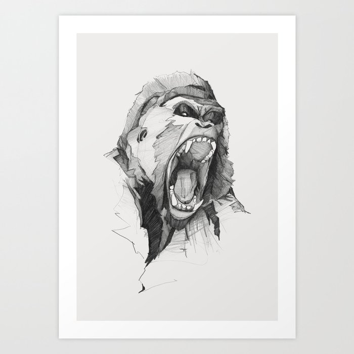 Seven Monkeys – Wrath – Wild Rage Art Print