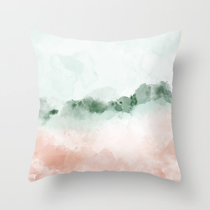 Abstract Watercolor Scandinavian Throw Pillow
