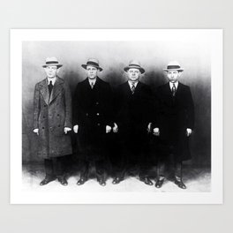 The Syndicate - 'Lucky' Luciano & New York gangsters Ed Diamond, Jack Diamond, & Fatty Walsh black and white photography / photographs Art Print