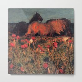 Wild Horses, Red Poppy, & Shepard Night landscape painting  by Mikhail Vrubel Metal Print | Painting, Quarterhorse, Field, Mustang, Equestrian, Arabian, Horses, Morgan, Poppy, Wildhorses 