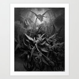 Michael Casts out all of the Fallen Angels Gustave Dore Art Print