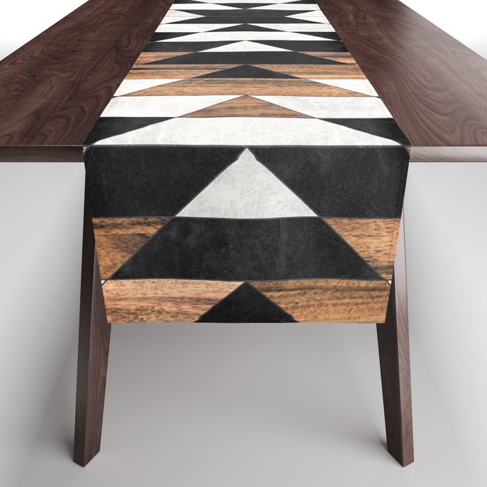Urban Tribal Pattern No.13 - Aztec - Concrete and Wood Table Runner