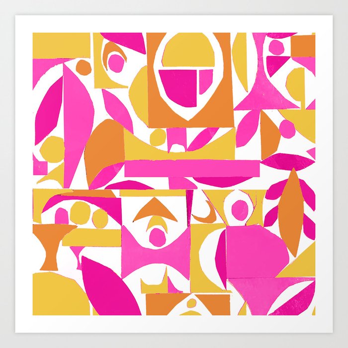 Tango in the lemon tree _ pink,orange Art Print