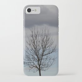 Bald tree carrying a dark cloud iPhone Case