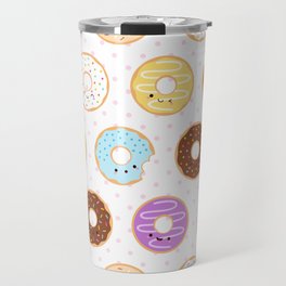 Happy Cute Donuts Pattern Travel Mug