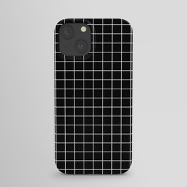 Black Grid White Lines| Black Aesthetic iPhone Case