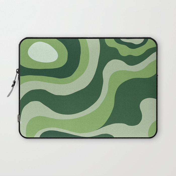 Sage Green Swirl Blobs  Laptop Sleeve