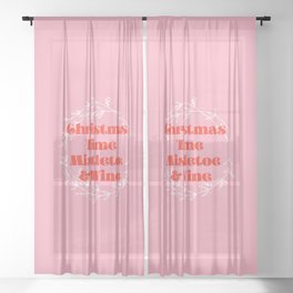 Christmas Time Mitsletoe & Wine Sheer Curtain