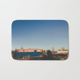 Orange and Blue Bath Mat | Rv, Texas, Prairie, Vintage, Trailer, Color, Digital, Photo, Landscape, Sunset 
