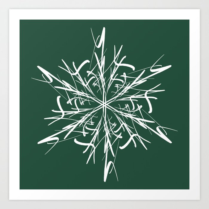 Festive Star | Green | Pattern Art Print