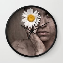 The Girl With The Daisy Wall Clock