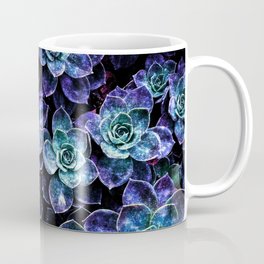 Succulents Purple Teal Mint Sparkle Coffee Mug