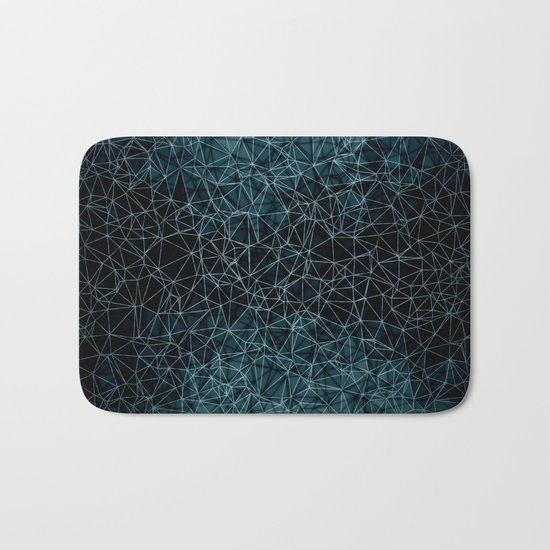 Polygonal blue and black Bath Mat
