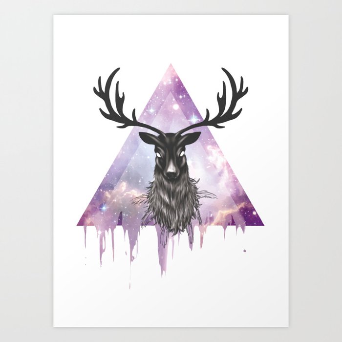 Pastel Goth Galaxy Deer Art Print By Tirmedesign Society6