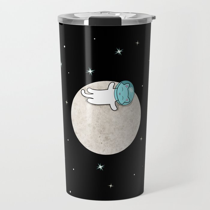 Cat On A Moon Travel Mug