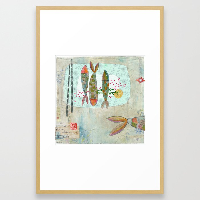 Fishy Feast Framed Art Print
