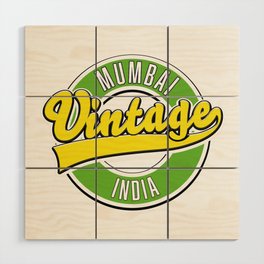 Mumbai vintage style logo. Wood Wall Art