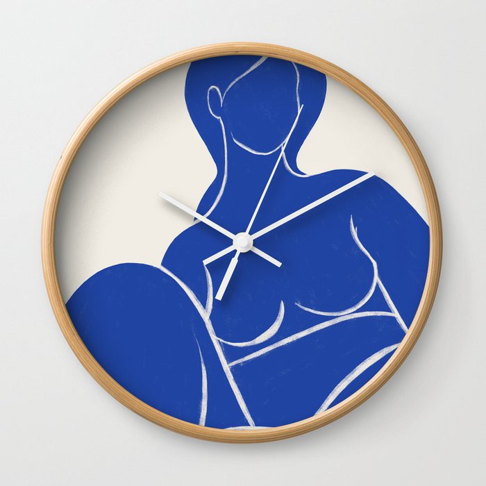 Blue silhouette, Nude No.1  Wall Clock
