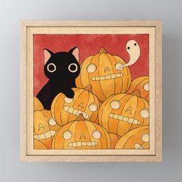 Halloween Cat 02 Framed Mini Art Print