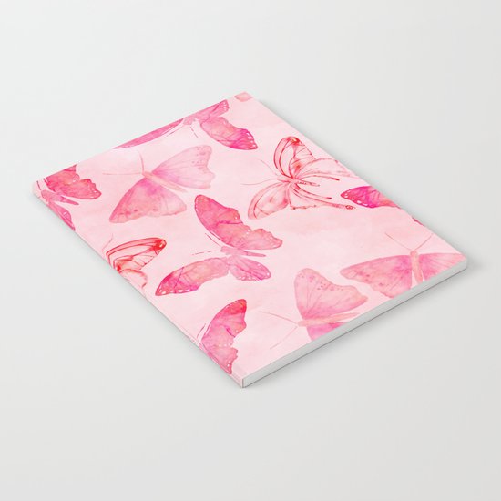 Pink pastel Butterflies allover pattern Notebook
