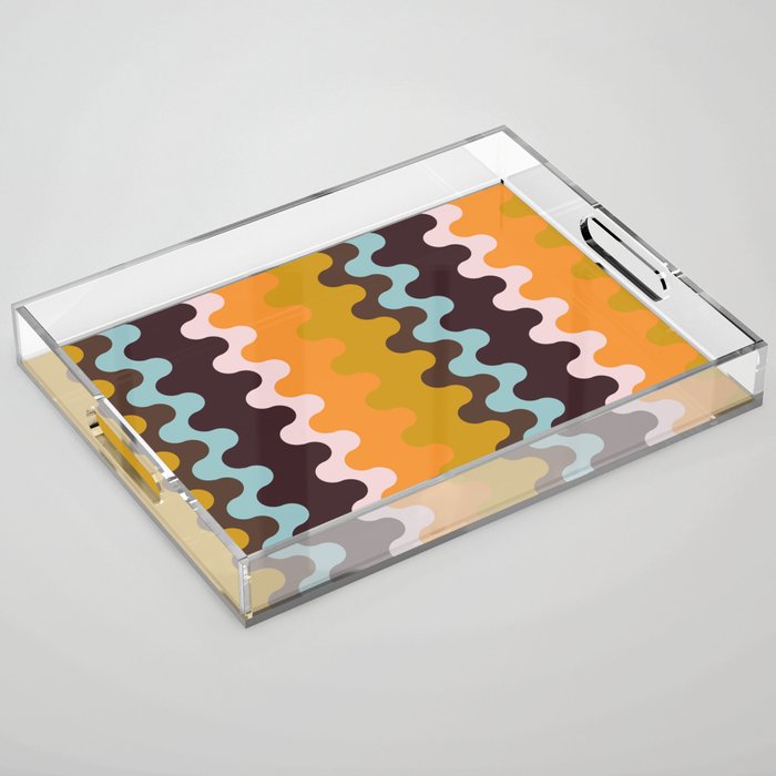 60s Retro Pattern Abstract #2 Acrylic Tray