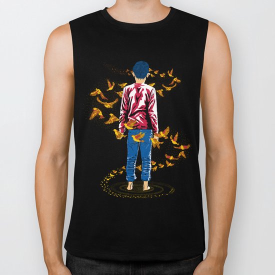 The Birds Flew Around Him Biker Tank