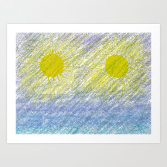 Two suns Art Print