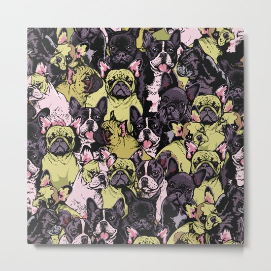 Social French Bulldog Metal Print
