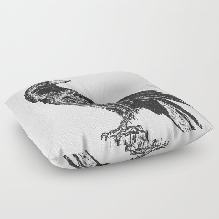 Perched Crow Floor Pillow