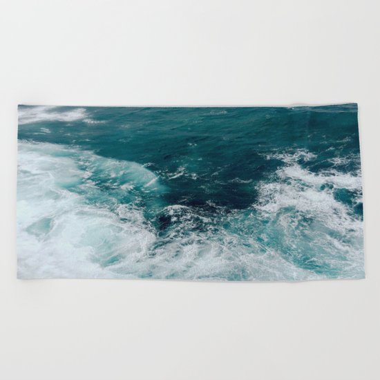 Ocean Waves (Teal) Beach Towel