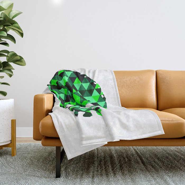 Triangle Camouflage Skull (WITHE) Throw Blanket