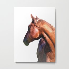 Horse Portrait Metal Print | Minimal, Horse, Portrait, Stallion, Horses, Illustration, Digital, Wild, Equine, Animal 