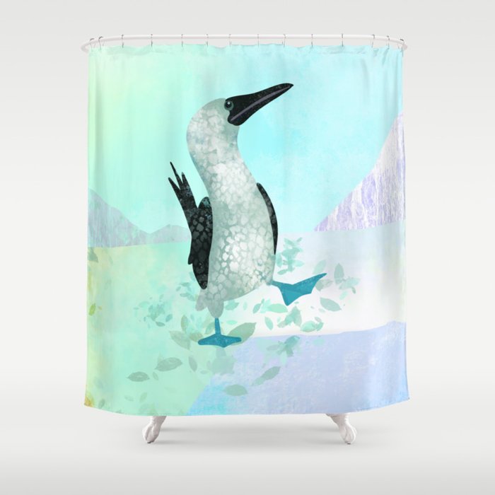 Blue-Foot Booby Shower Curtain